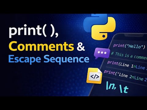 Python Print Comments Escape Sequence Python Basics In Hindi Mobile Coding
