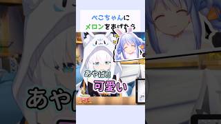 ぺこちゃんにメロンをあげたら #白上フブキ #兎田ぺこら #ホロライブ切り抜き