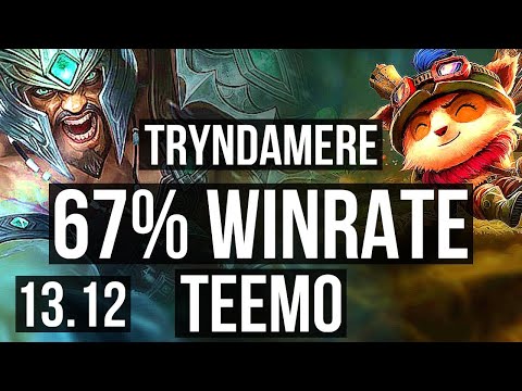 TRYNDAMERE vs TEEMO (TOP) | 67% winrate, 6/1/3 | EUW Master | 13.12