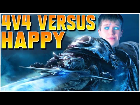 Facing HAPPY in 4v4, with ToD! | WC3 | Grubby