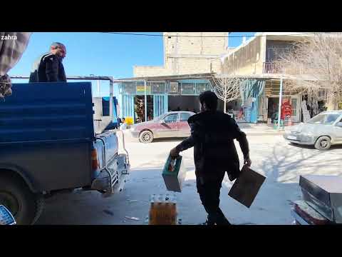 A beautiful and pleasant day with Zahra's nomadic family in the snowy weather