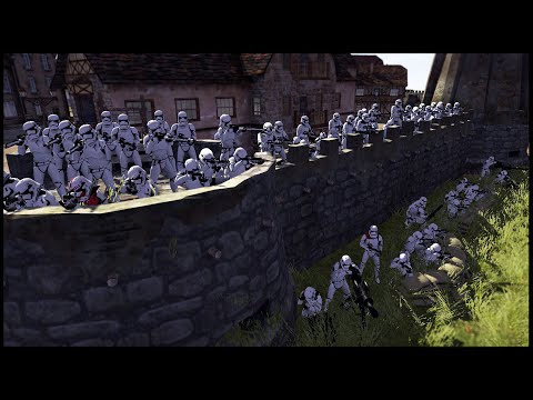 First Order Army's CASTLE WALL Defense! - Men of War: Star Wars Mod Battle Simulator