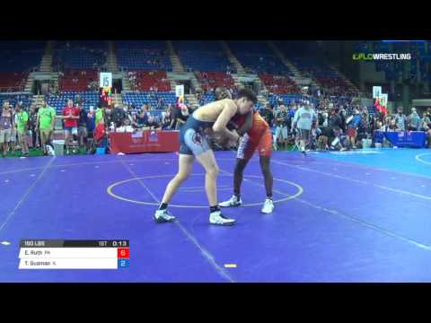 Junior GR 160 Round of 64 - Edmond Ruth (PA) vs. Tristin Guaman (IL)