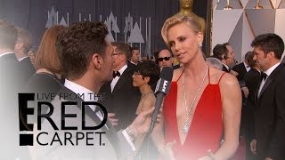 Charlize Theron Talks "Mad Max" Haircut at Oscars 2016 | Live from the Red Carpet | E! News
