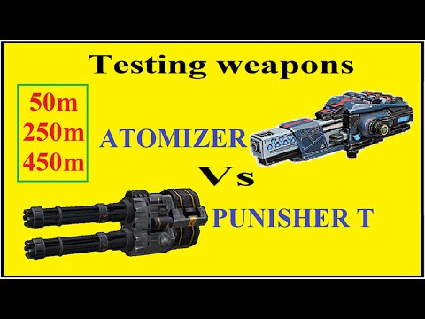 New medium weapon Atomizer energy machine gun VS Punisher T regular machine gun war robots