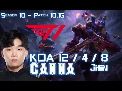 T1 Canna JHIN vs ASHE ADC - Patch 10.16 KR Ranked
