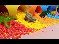Colorful Eggs Become Big Dinos | FUN ADVENTURE with Ankylosaurus, T-Rex, Stegosaurus & More