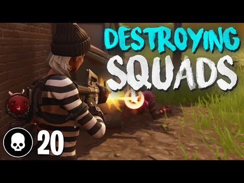 SOLO SQUADS ACTION! 20 Kill Gameplay (Fortnite Battle Royale)