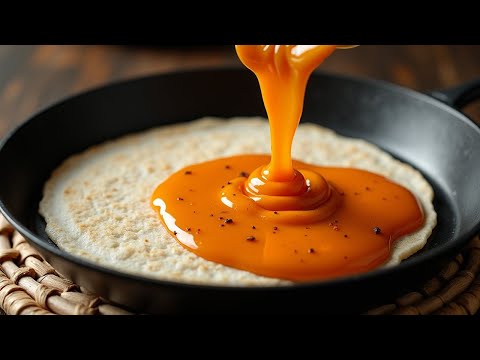 1 tortilla and 2 eggs! Quick breakfast in 5 minutes!