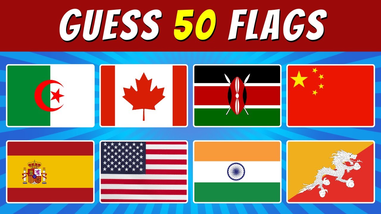 Guess 50 Flags In 3 Seconds  🚩🏳️ 50 Different of Countries Flags From Easy to Very Hard