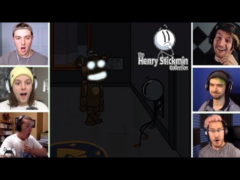 Gamers React to Freddy's Cameo | The Henry Stickmin Collection (Fleeing the Complex)
