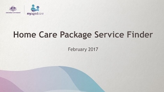 My Aged Care – Home Care Package Service Finder