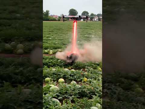 Drone to kill harmful pigs #villagelife#smartfarming #rurallife #farmingtraditions#farming101
