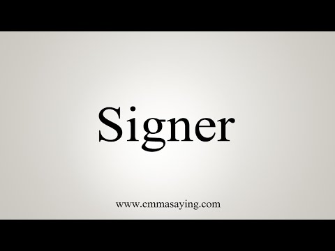 Part of a video titled How To Say Signer - YouTube