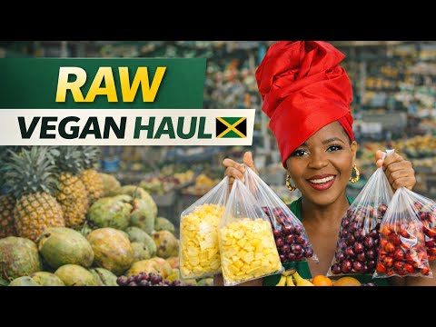 Raw Vegan Grocery Haul | Grocery Shopping at a Farmers Market & Fruits Stall in Jamaica 