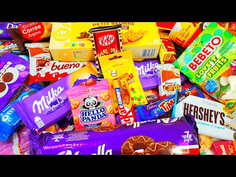 Snack Opening New milka triple caramel chocolate Alpella kit kat zebra Pringles potato chips
