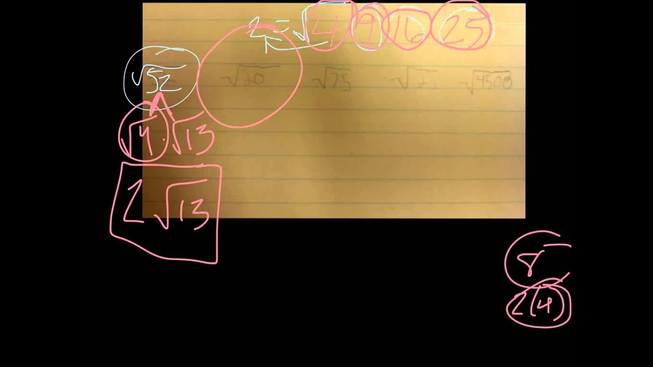 Simplifying Radicals: 5 quick examples