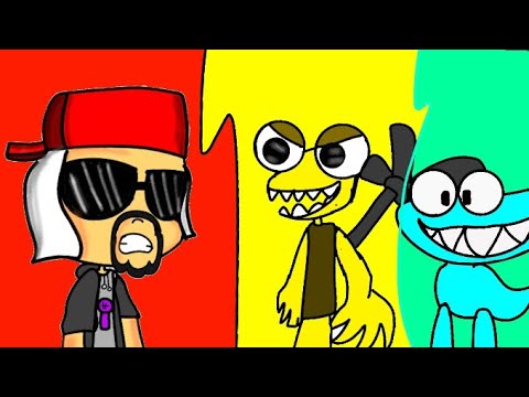 yellow e ciano vs mussoumano(rainbow friends 2🏫💙