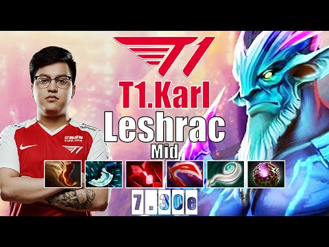 Leshrac Mid | T1.Karl | KARL LESHRAC 15 KILLS INSANE TOWER PUSHER BUILD | 7.30e Gameplay Highlights