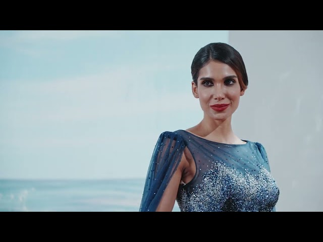 فستان سهره تول شك كامل بالكريستال مع شيفون منسدل