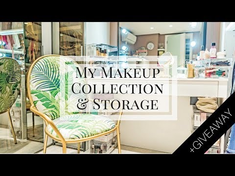 My Makeup Collection and Storage 2017 + GIVEAWAY | Camille Co