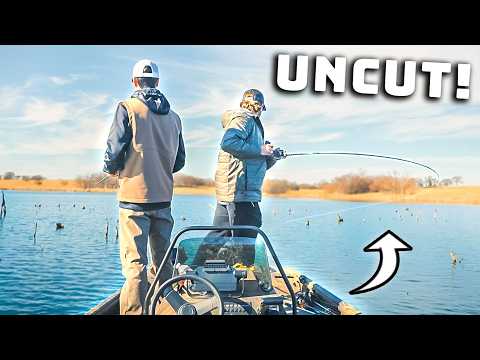 Fishing Flooded Timber For Cold Water Bass! (Totally Uncut Video)