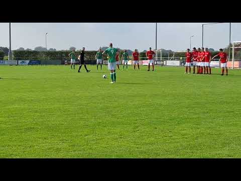 de 1-1 van Stijn Achterberg IN DE wedstrijd vv Cabauw - SPV'81