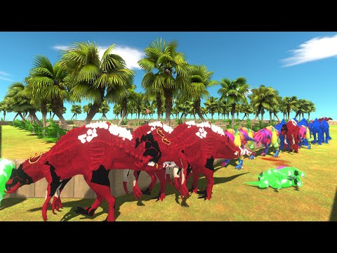 NEW COLORS CHASE SPEED RACE TO EAT AN COLOR PIG - Animal Revolt Battle Simulator