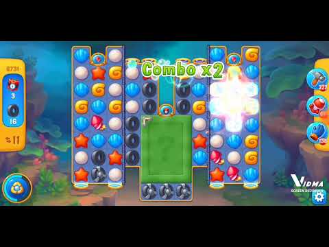 Fishdom. 8731 level no boosters and diamonds. 16 moves