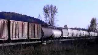preview picture of video 'BNSF at South End of Lake Cocolalla Cocolalla,ID'