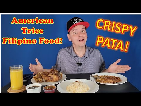 American Tries Filipino Food Crispy Pata Tortang Talong