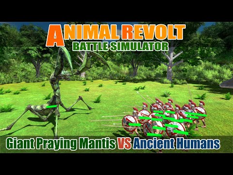 Giant Praying Mantis vs Ancient Humans - Animal Revolt Battle Simulator