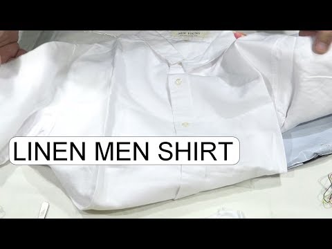 Unboxing linen men shirt white xxl