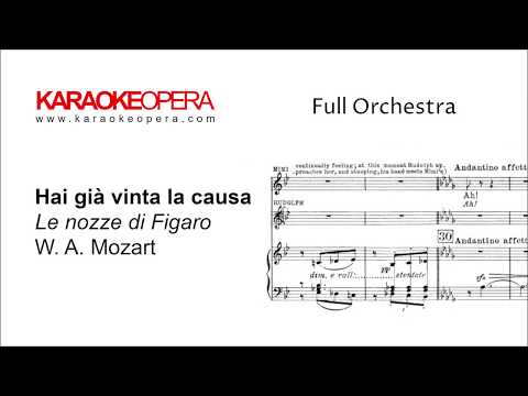 Karaoke Opera: Hai Già Vinta la Causa- Le Nozze di Figaro (Mozart) Orchestra only with printed music