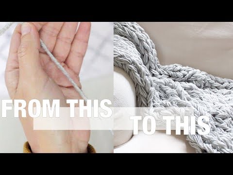 How to Arm Knit With Thin Yarn, Including Blanket Pattern  - Simply Maggie