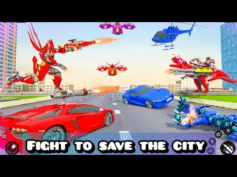 Dino Robot Car Game - Flying Robot Transforming Game - Save the city from aliens #19