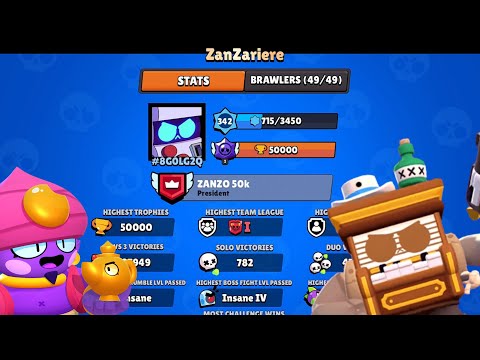 AIUTO ZANIERE PER LE 50K🔥- (New Italian player to complete the trophy road) - Brawl Stars