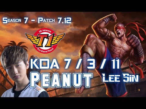 SKT T1 Peanut LEE SIN vs ELISE Jungle - Patch 7.12 KR Ranked