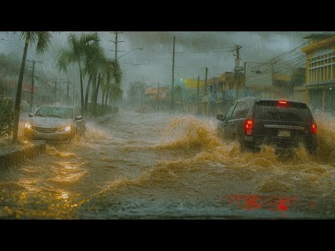🚨Tormenta MELISSA  azota Santo Domingo  este  🌧️
