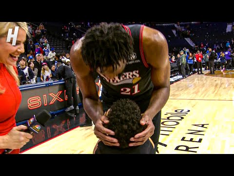 This Joel Embiid Postgame Moment With His Son ❤️🙌