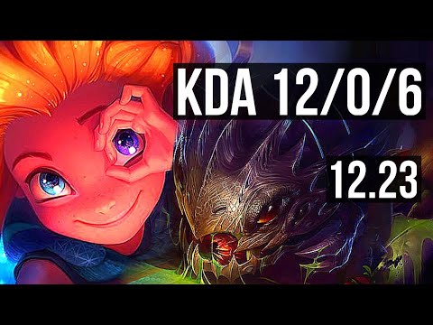 ZOE vs KOG'MAW (MID) | 12/0/6, Legendary, 600+ games | KR Master | 12.23