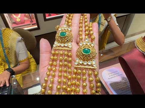 Tanishq Gold Layer Necklace With Price/Gold Choker Set/Mriganka Necklace/Antique Necklace/Deeya