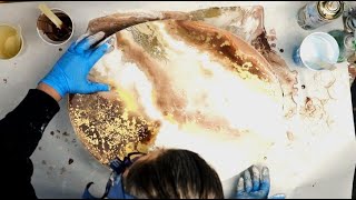 Stunning Mixed Media Acrylic Pour Technique with Spray Paint!