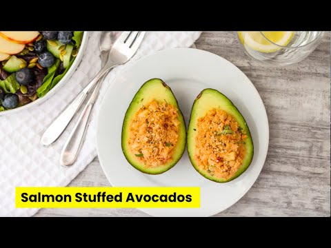 Salmon Stuffed Avocados -avocados and salmon low carb breakfast