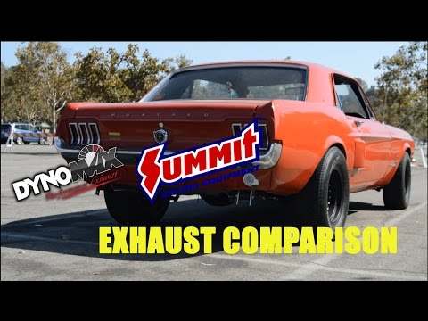 Summit vs Dynomax Mini Race Bullet Mufflers Comparison 302 1967 Mustang