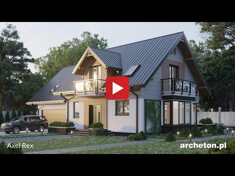Projekt domu Axel Rex - archeton pl - z użytkowym poddaszem 209,9 m2