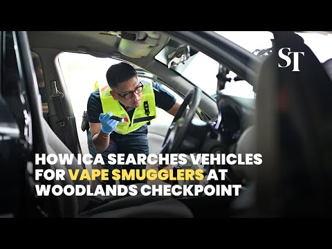 How ICA searches vehicles for vape smugglers at Woodlands Checkpoint