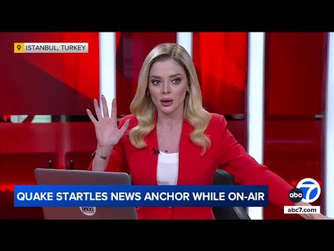 Violent shaking from 6.2 earthquake in Turkey caught on live TV