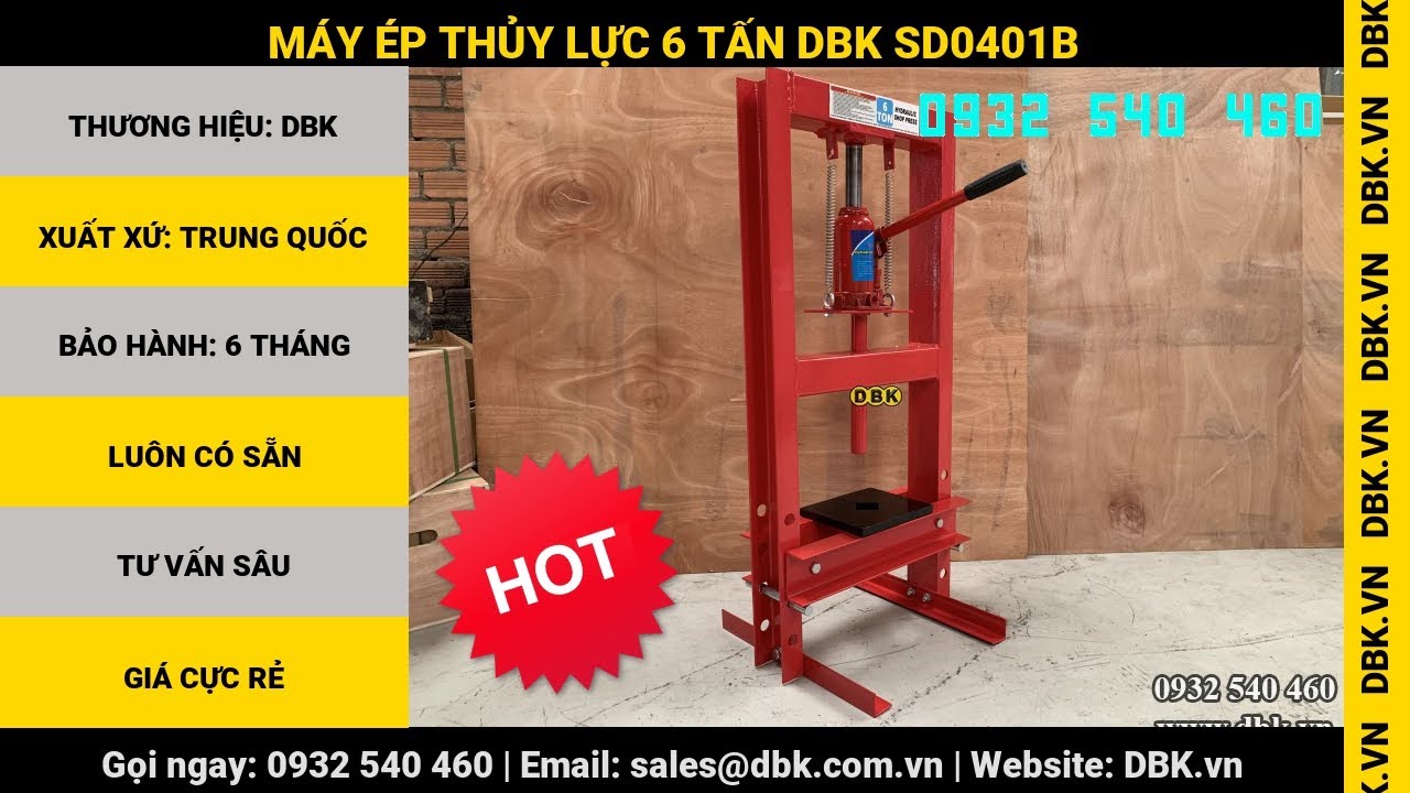 Video Máy ép thủy lực 6 tấn DBK SD0401B - Máy ép thủy lực 6 tấn DBK SD0401B
