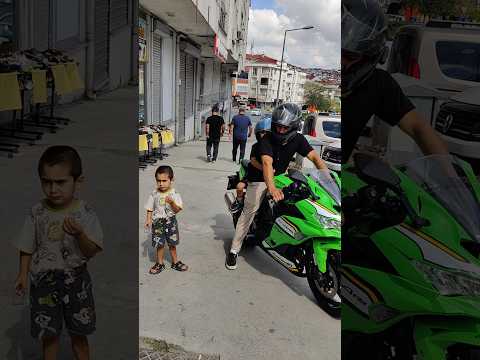 Ali Kawasaki motordan korktu #kawasakininja #motor #babaoğul #keşfetbeniöneçıkar #viralvideo #funny